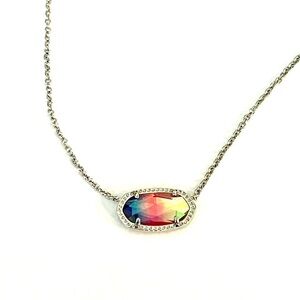 Elegant Kendra Scott Elisa Rhodium Rainbow Illusion Necklace